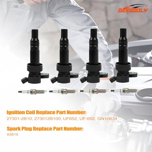 DEEGOOLY 4PCS UF-652 Ignition Coils Pack & 93815 Iridium Spark Plugs Compatible with Hyundai Veloster 2012-2017, Accent & Kia Rio Soul 2012-2019 1.6L L4 by DEEGOOLY - Image 3