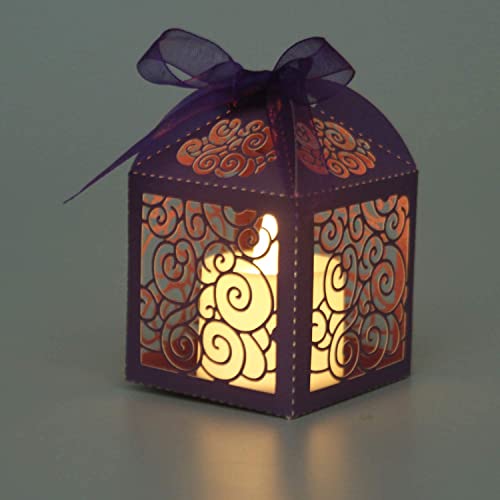 image for KPOSIYA 70 Pack Wedding Favor Boxes Laser Cut Boxes Party Favor Box Sm
