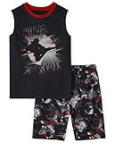 The Children's Place Boys Sleeveless Tank Top and Shorts 2 Piece Pajama Sets, Ninja Skills Single, Large (10/12)