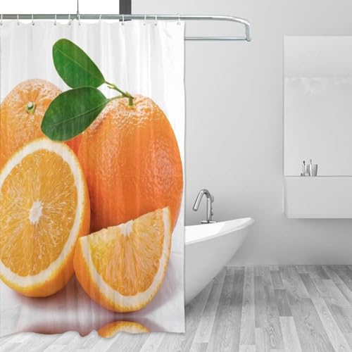 Rideau de douche imperméable imprimé orange 183x183 salle de bain - 3