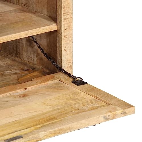 Miniatura 5 de Vidaxl Banco Zapatero Armario Zapatos Organizador Celosía Pasillo Entrada Vestíbulo Almacenaje Muebles 85x40x45 Cm Madera De Mango Maciza