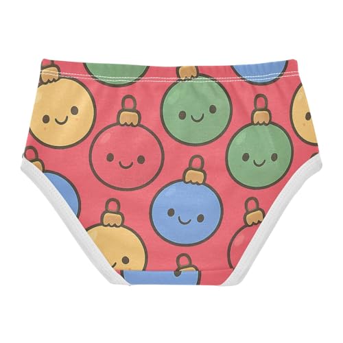 Girls' Cotton Briefs Organic Underwear for Kid Christmas Ornaments Pattern2
