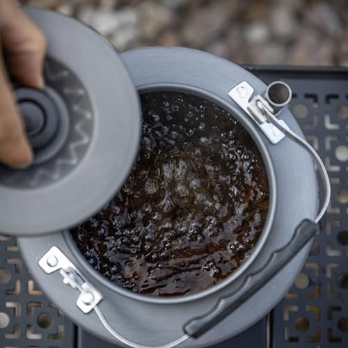 Bouilloire en alliage d'aluminium durable avec réchaud de camping compact