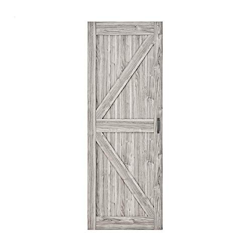 TENONER Sliding Barn Door, 30 inches x 84 inches,Grey, K-Frame,DIY Sliding Barn Door, Without Barn Door Hardware Kit