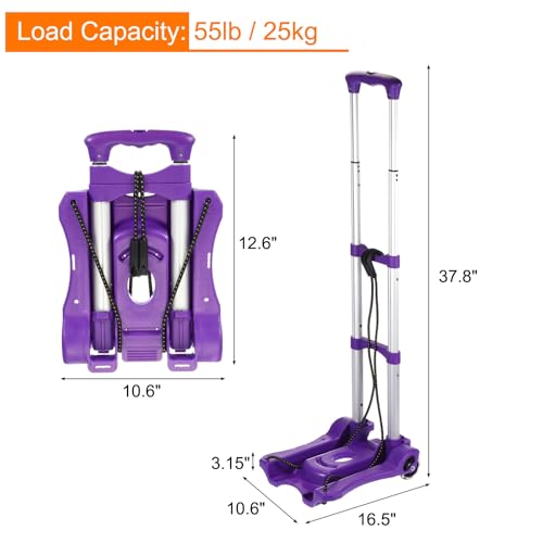 Carretilla plegable portátil de mano 55lb color púrpura miniatura 2