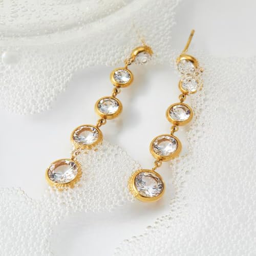 Gold Silver Rhinestone Earrings Long Sparkly Tassel Earrings for Women4