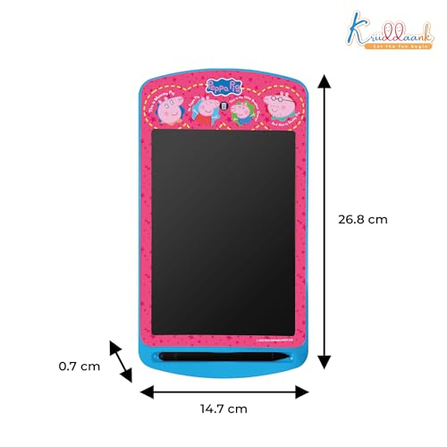Image of Peppa Pig 10.5 Inch LCD Writing Tablet & Drawing Pad for Kids - Rewritable Electronic Travel Slate, Birthday Gift for Boys & Girls 3-9 Years, Pink Peppa Theme Educational Toy Board