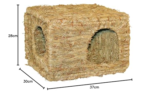 Kerbl Grashaus XL (für Kaninchen/Nagetiere, natürlich getrocknetes Gras, für den Verzehr geeignet, frei von Draht-/Kunststoffteilen, 37x30x28 cm) 82789, 1 Stück (1er Pack)