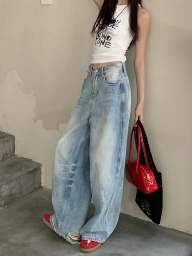 High Waist Wide Leg Jeans for Women Baggy Classic Loose Trendy Denim Pants Straight Comfort Fashion Trouser3