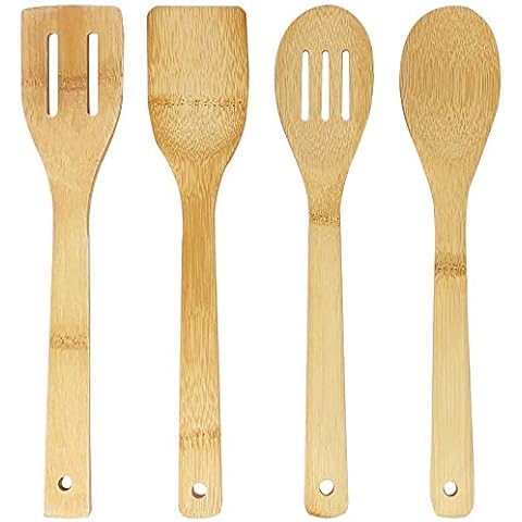 Juego de 4 utensilios de cocina de madera de bambú Joeji's Kitchen Cover