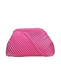 Verdusa Women's Ruched Clutch Handbags PU Leather Evening Bag Mini Purse Hot Pink one-size