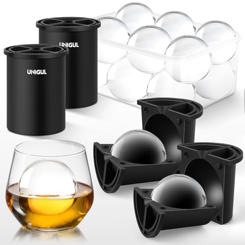 Comparison: Best Clear Ice Sphere Maker 3 Clear Ice Cube Maker, 2.5" Stainless Steel Ice Ball Maker Mold for Whiskey & Cocktails, Non-BPA Premium Silicone Ice Cube Molds, Easy-Release Sphere Ice Maker, Bourbon Gifts for Men (2 PACK)