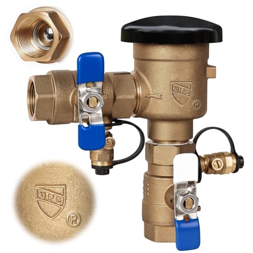 【UPC® Certified】3/4" Brass Pressure Vacuum Breaker, Max 400PSI Sprinkler Backflow Preventer for Non-Potable Systems Like Irrigation & Industry