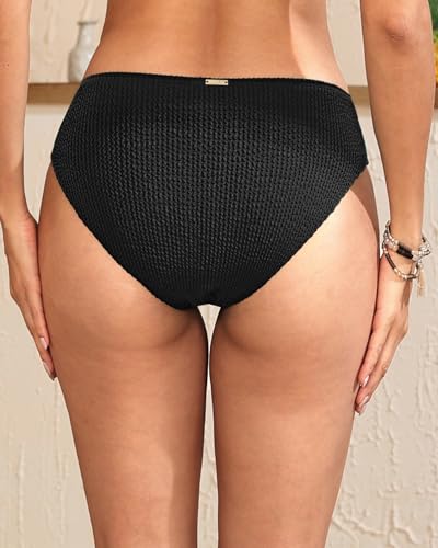 Image of Daci Women's Mid-Rise Full-Coverage Bikini Bottom | Mid-rise bikini bottom with full rear coverage in 82% nylon and 18% spandex for comfortable swimming and beachwear
