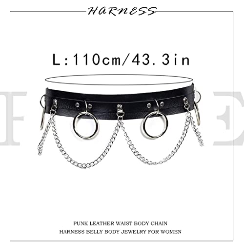 Buy Foyte Punk Leather Body Chain Sexy Black Harness Belt Waist Chains Hip Belly Rave