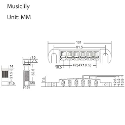 Musiclily Pro 52,5mm Pigtail Style Chevalet Cordier Wraparound pour Guitare électrique Style Les Paul, Nickel - Les Beatles, Paul McCartney, John Lennon, RIngo Starr, George Harrison Musiclily Pro 52,5mm Pigtail Style Chevalet Cordier Wraparound pour Guitare électrique Style Les Paul, Nickel – Image 2