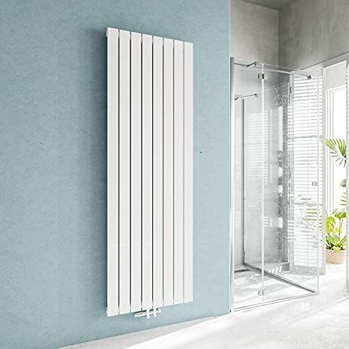 Acezanble Design Heizkörper Flach 1800 x 602 mm Weiß Einlagig Vertikal Paneelheizkörper Mittelanschluss Radiator Heizung für Wohnzimmer 1319W Cover