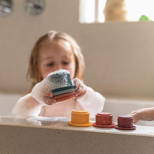 Image of Nuby Soft Silicone Stacking Cups - 7-Piece Toddler Toy for Hand-Eye Coordination and Early Development - 12+ Months