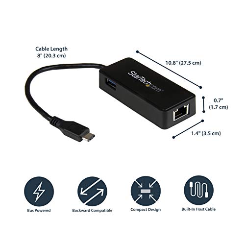 Startech.com Usb-C To Ethernet Gigabit Adapter - Thunderbolt 3 Compatible - Usb Type C Network Adapter - Usb C Ethernet Adapter (Us1Gc301Au) #TOP3