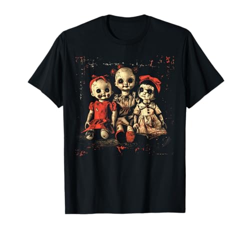 Scary Doll Horror Movie Creepy Haunted Toy Goth Alt Emo T-Shirt