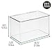 mDesign Plastic Kitchen Pantry and Fridge Storage Organizer Box Containers with Hinged Lid for Shelves or Cabinets, Holds Food, Snacks, Canned Drinks, Seasoning, Condiments, or Utensils, 2 Pack, Clear