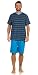 Produktbild Herren Shorty Schlafanzug Gr. 58-60 Navy gestreift V-Ausschnitt Baumwolle Kurze Hose, 4xl, navy