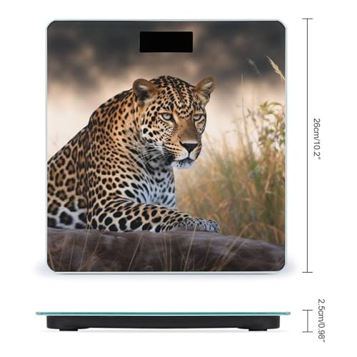 Báscula digital de baño con diseño de leopardo africano miniatura 2
