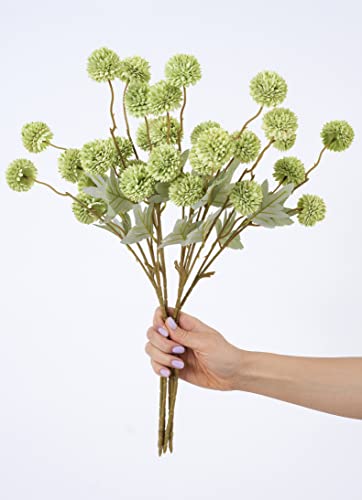 Sorola 6 Chrysanthemum Stems Artificial Flowers Faux Tulips Floral Foam 52cm Large Flower Bouquet Bunches Arrangements for Home Decor (Green) - Image 4