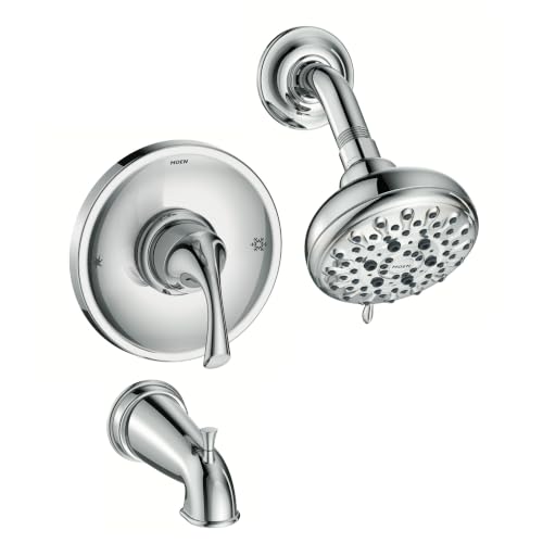 Moen 82115 Idora Single-Handle Posi-Temp Tub and Shower Faucet with Valve Included, Chrome, Pressure-Balancing Shower System with Showerhead and IPS Tub Spout - image 1