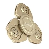 XDesign Tri-Spinner Fidget Focus Toy Stress Reducer for Kids and Adult [Premium Metal Frame] Easy Flick and Spin Figit Hand Finger Toys, Perfect for Class, Work, Home [Metal-Alloy Series] - Gold