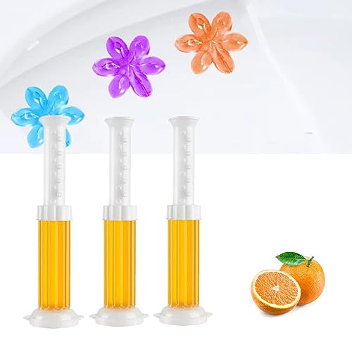 Toilet Gel Stamp, 3 Pack/36 Toilet Stamps,Toilet Bowl Stamp Gel, Toilet Gel Refills, Toilet Refresh Flower Scent Gel, Includes Dispenser and Gel, 3 Pack/set Last for a Month and a Half
