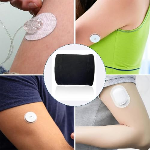 Miniatura 6 de 2 Piezas Brazalete Con Sensor, Brazalete Para Diabetes Para Sistemas De Monitoreo De Cápsulas De Insulina, Funda Para Insulina Negro M
