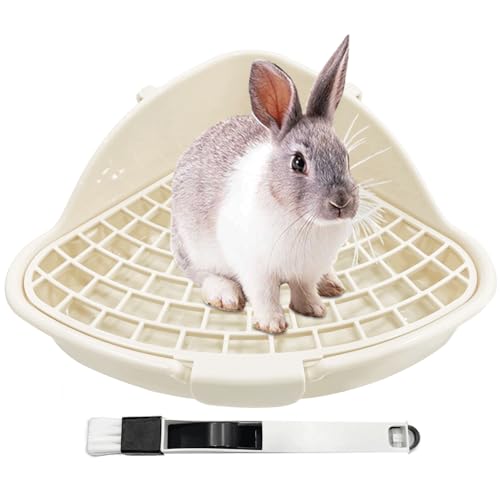 Vayinana Rabbit Litter Box Bunny Corner Toilet Box for Hamster Ferret Rat Cage Pan 3.9 x 7.5 x 7.5 for Small Animals Traine Tray