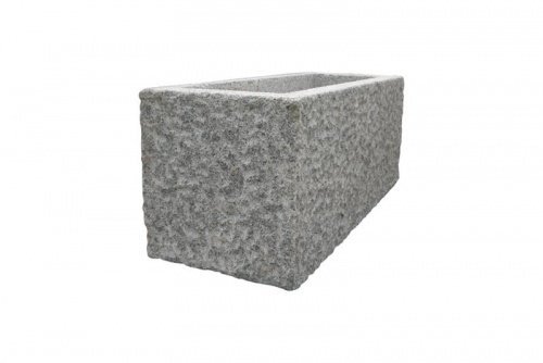 Natursteinzentrum Rhein Main Trog aus Granit grau, L/B/H ca. 80/35/35 cm, ca. 100 kg, Außenseite