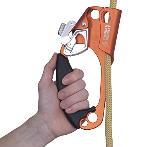 Danger Buddies Rope Ascender Fall Protection Arrester for Rock and Tree Climbing - UIAA Certified for Hunting, Climbing, Rescue, Arborist, Caving, Mountaineering, Self-Belay, Left Hand