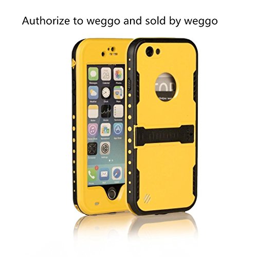 iPhone 6 Plus Waterproof Case, Caka Full-Body Underwater Waterproof Shockproof Dirtproof Durable Full Sealed Protection Case Cover With Kickstand For Apple Iphone 6 Plus 5.5 Inch Case (Yellow)