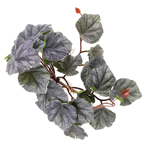 GALPADA Hanging Plant Ornament for Reptile Tank Artificial Leaf Pendant Decor with Suction Cups for Lizard Gecko Snake Habitat Flexible Fake Plant for Terrarium and Fish Tank