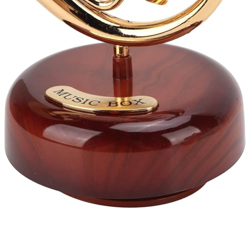 Image of AUGEN Exclusive Music Box Musical 360 rotatable Carousel Children's Wooden Men and Women Birthday Creative Christmas Valentine's Day Gift Home Decoration (French Horn)