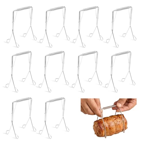 WQNNQW 10 Stück Rouladenklammern Aus Edelstahl Wiederverwendbar Rouladenklammern Roladenklemmen Rouladenbinder Wiederverwendbar Kohlrouladen Klammern Alternative Zu Rouladennadeln Rouladenspieße