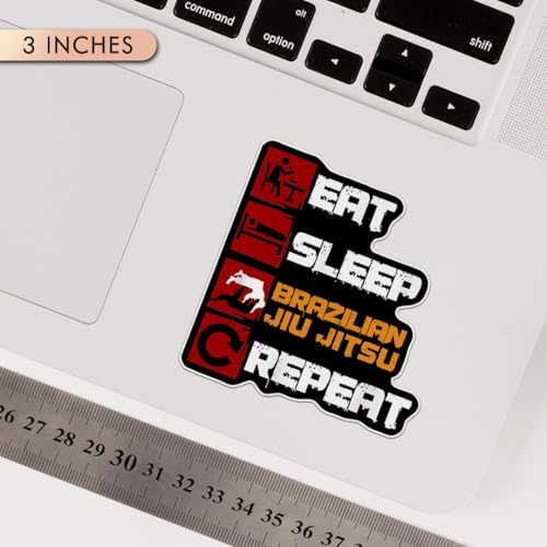 Image of (Set of 13) Jiu Jitsu Sticker Tap Snap Or Nap, Slap Bump Roll Vinyl Decal Gift Weather-Resistant Stickers for Water Bottles Laptop Window Car 3 Inches