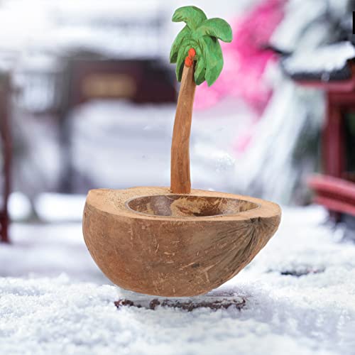 Palm Tree Statue Coconut Shell Candle Holders Tropical Coconut Candles Stand Candlestick Votive Tealight Candle Holder For Tiki Luau Hawaiian Party Table Centerpiece Decorations #TOP3