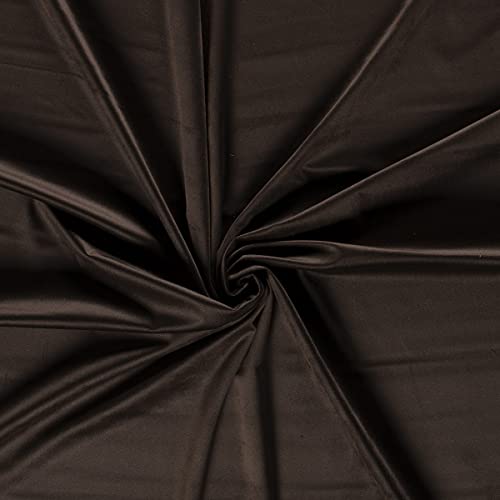 Tissu en velours soyeux de luxe marron foncé 1000x150cm textile ameublement au mètre
