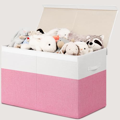 INDRESSME 25"x13"x16" Large Toy Storage Box with Lid, Collapsible Storage