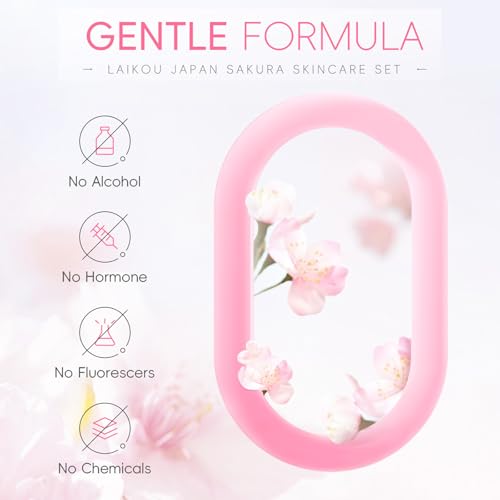 Skin-Care-Hydration-Gifts-Cherry-Blossom-Skincare-8-Piece-Set-for-Women-CleanserTonerEye-CreamEssence-SerumHair-Clip-Hair-Rope-Pink-OctopusVegan-Cruelty-Free-Facial-kit