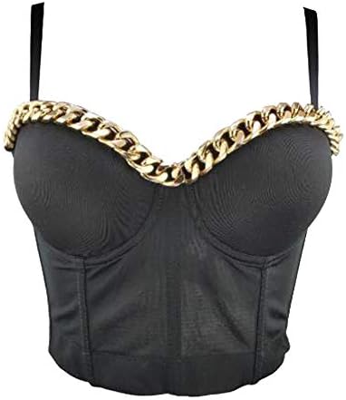 Bustier Corset Pin Up con Cadenas – Lencería Sexy Punk y Burlesque para Mujer
