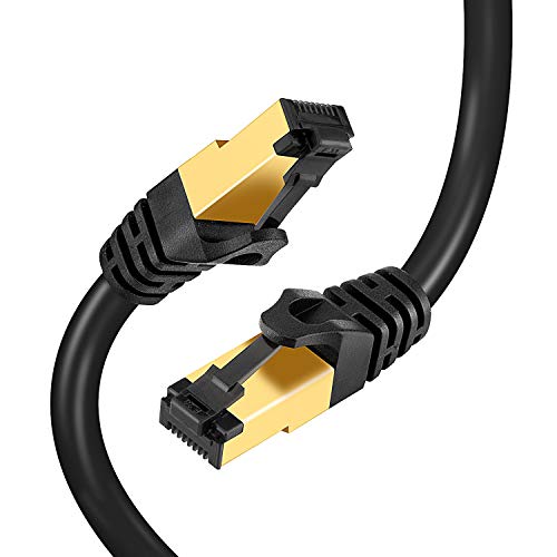 Super Deal Product CABLEDECONN Ethernet Cable Category 8 Cable Internet Cable High Speed Gigabit LAN 40Gbps 2000Mhz Network Cat8 Cable with SSTP RJ45 Gold Plated Connector for Switch Router Modem Patch Modem 3meter 10ft