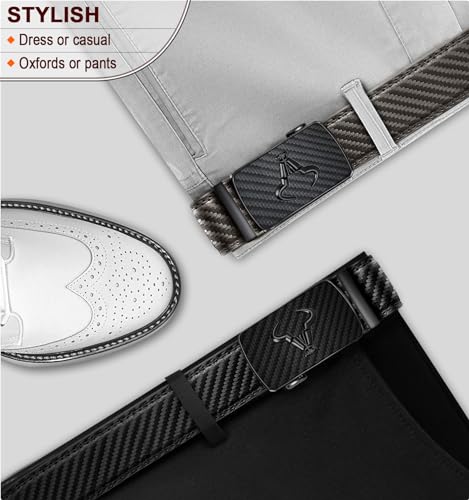 Image of BULLIANT Men belt 2Pack,Leather Ratchet Belt for Gift Men Dress Casual Jeans 1 3 /8 inch,Cut for Fit