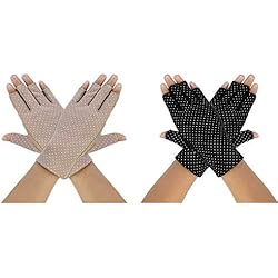 Protección De Manos Seguridad E Higiene MaoXinTek Guantes de Protección UV Solar de Mujeres 2 Pares Guantes Cortos para Conducir sin Dedos Antideslizantes Verano Primavera al Aire Libre para Chicas Equitación, Ciclismo, El Golf Exteriores