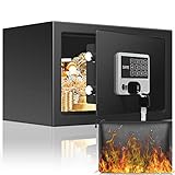 0.5 Cubic Small Safe Box for Home with Fireproof Waterproof Money Bag, Fireproof Safe with Combinati