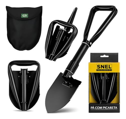 Pá Dobrável Picareta Multifuncional Camping Tática Jardim Snel Home